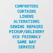 ドライクリーニングのサービスのパーソナライズ ウィンドウサイン (シート)