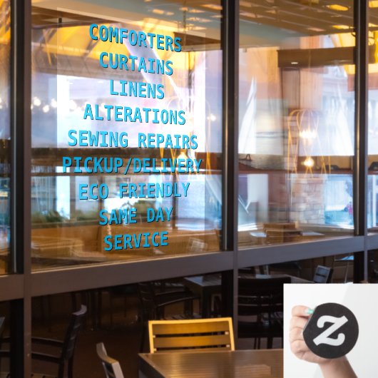 ドライクリーニングのサービスのパーソナライズ ウィンドウサイン (レストラン窓)