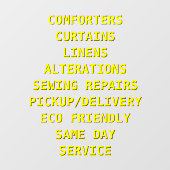 ドライクリーニングのサービスのパーソナライズ ウィンドウサイン (シート)