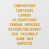 ドライクリーニングのサービスのパーソナライズ ウィンドウサイン (シート)