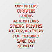 ドライクリーニングのサービスのパーソナライズ ウィンドウサイン (シート)