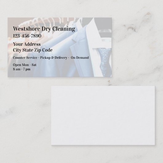 ドライクリーニング店の名刺 名刺 (正面/裏面)