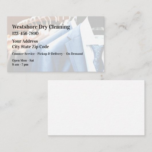 ドライクリーニング店の名刺 名刺 (正面/裏面)