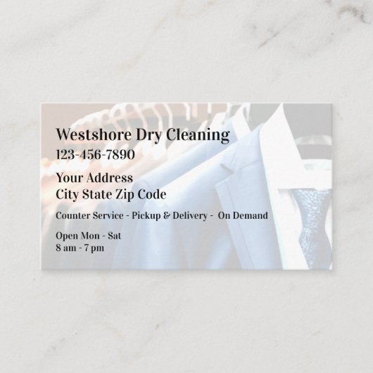ドライクリーニング店の名刺 名刺 (正面)