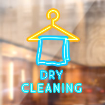 ドライクリーニング風ネオンサイン ドライクリーニング店のフロント