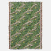 ドライサマーグラス自然アートパターン スローブランケット (正面縦)