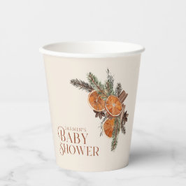ドライシンプルドオレンジスライス&シナモンベビーシャワー 紙コップ