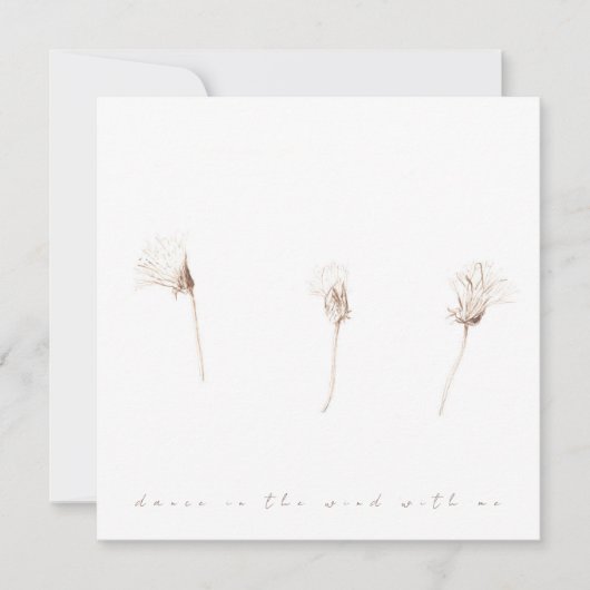 ドライタンポポスケッチフラットカード カード (正面)