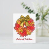 ドライチリペッパーリース&金ゴールドボウ ポストカード (スタンド正面)