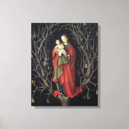 ドライツリーの私たちの女性c.1450 (パネル上の油) キャンバスプリント (正面)