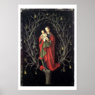 ドライツリーの私たちの女性c.1450 (パネル上の油) ポスター