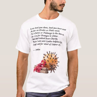 ドライデンの「クローブとオレンジ」詩 Tシャツ