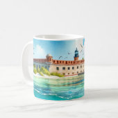 ドライトルトゥガスナショナルパークフォートウォーターの色 コーヒーマグカップ (正面左)