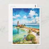 ドライトルトゥガス国立公園ウォーター絵画カラー ポストカード (正面/裏面)