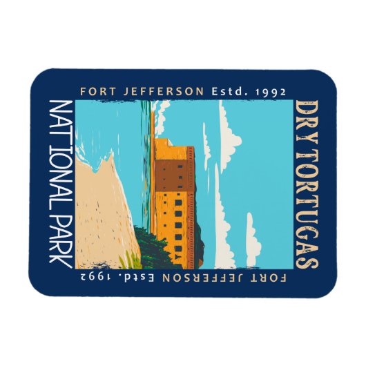 ドライトルトゥガス国立公園フロリダフォートジェファーソン マグネット (横)