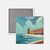 ドライトルトゥガス国立公園フロリダヴィンテージ旅行 マグネット (正面/裏面)