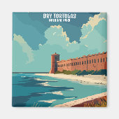 ドライトルトゥガス国立公園フロリダヴィンテージ旅行 マグネット (正面)