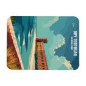 ドライトルトゥガス国立公園フロリダヴィンテージ旅行 マグネット (横)