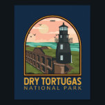 ドライトルトゥガス国立公園ヴィンテージエンブレム ポスター<br><div class="desc">ドライトルトゥガスベクトルのアートワークデザイン。7つの島とサンゴ礁が保護ある。ガーデン鍵はビーチと19世紀フォートジェファーソンの本拠地である。</div>