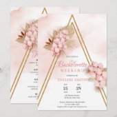 ドライトロピカルフラワー ブラッシュオーキッド バチェロレッテ   招待状 (正面/裏面)