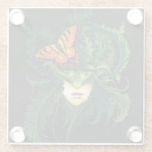 ドライドグリーン葉蝶 ガラスコースター (裏面)