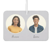 ドライバとパートナーの写真の名前を元に戻すカスタム カーエアーフレッシュナー (正面)