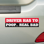 ドライバは悪いウンチ実在になる バンパーステッカー (車上)