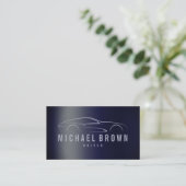 ドライバプロフェッショナルメタリックネイビーブルー 名刺 (スタンド正面)