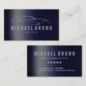 ドライバプロフェッショナルメタリックネイビーブルー 名刺 (正面/裏面)