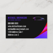 ドライバメタリックカーブラックパープルネオンオート 名刺 (裏面)