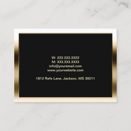 ドライバモダン金ゴールド枠の運転手 名刺 (裏面)