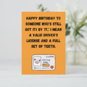 ドライバライセンスおもしろい誕生日グリーティングカード 招待状 (スタンド正面)