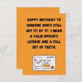 ドライバライセンスおもしろい誕生日グリーティングカード 招待状 (正面/裏面)