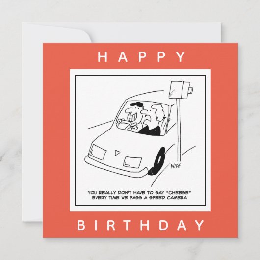 ドライバーがスピードカメラを通過するとチーズと言う カード (正面)