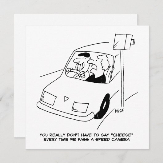 ドライバーがスピードカメラを通過するとチーズと言う シーズンカード (正面/裏面)