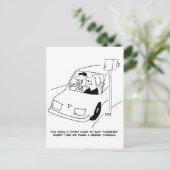 ドライバーがスピードカメラを通過するとチーズと言う ポストカード (スタンド正面)