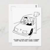 ドライバーがスピードカメラを通過するとチーズと言う ポストカード (正面/裏面)