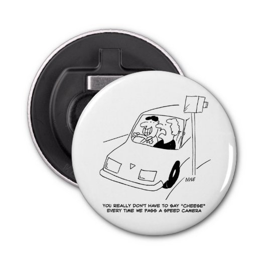 ドライバーがスピードカメラを通過するとチーズと言う 栓抜き (正面)