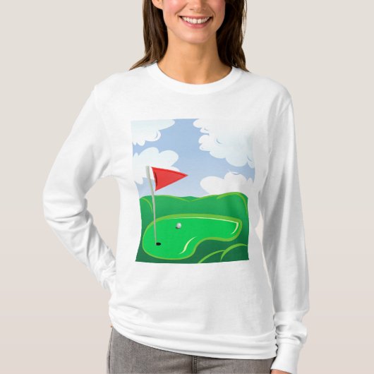 ドライバーとゴルフボールとティ Tシャツ (正面)