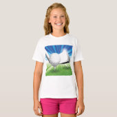 ドライバーとゴルフボールのティー Tシャツ (正面フル)