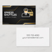 ドライバーと自動車のロゴ 名刺 (正面/裏面)