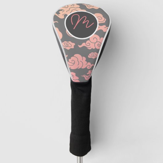 ドライバーゴルフヘッドカバ日本のー雲DIYイニシャル ゴルフヘッドカバー (正面)