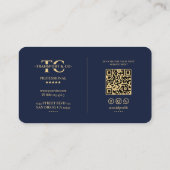 ドライバーモダンー自動エレガントネイビー車 名刺 (裏面)