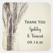 ドライバーリーファーム結婚ズサンキューメッセージカード スクエアシール (正面)