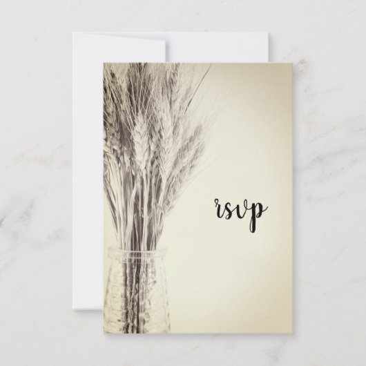 ドライバーリーミルクボトルカントリーファームウェディングRSVP 出欠カード (正面)