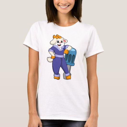 ドライバー付き整備士ヤギ Tシャツ (正面)