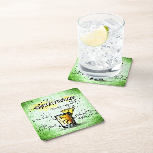 ドライバー飲料レシピ スクエアペーパーコースター (インサイチュ)