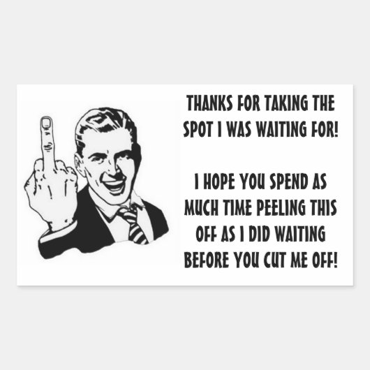 ドライバー駐車場不良ステッカー 長方形シール (正面)