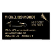 ドライバ独立の車の座席金ゴールド マグネット名刺 (正面)