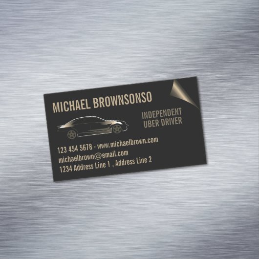 ドライバ独立の車の座席金ゴールド マグネット名刺 (インサイチュ)